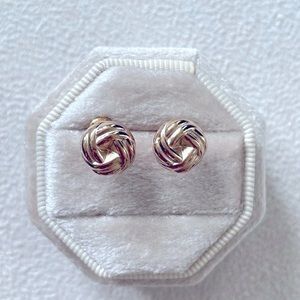 Gold love knot stud earrings